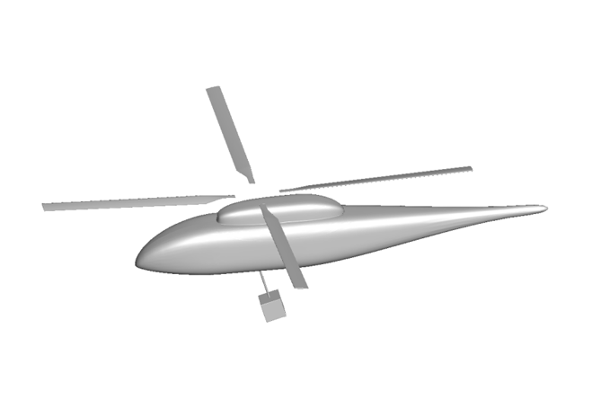 直升机带吊挂物气动干扰特性模拟
